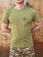 Футболка тактична олива з гербом ЗСУ [L]