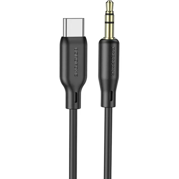 Аудіо-кабель AUX  BOROFONE 3.5mm BL18 Type-C silicone digital black