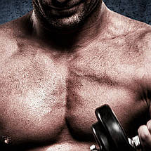 Плакат "Бодібілдер із гантелями", 60×43см, фото 2