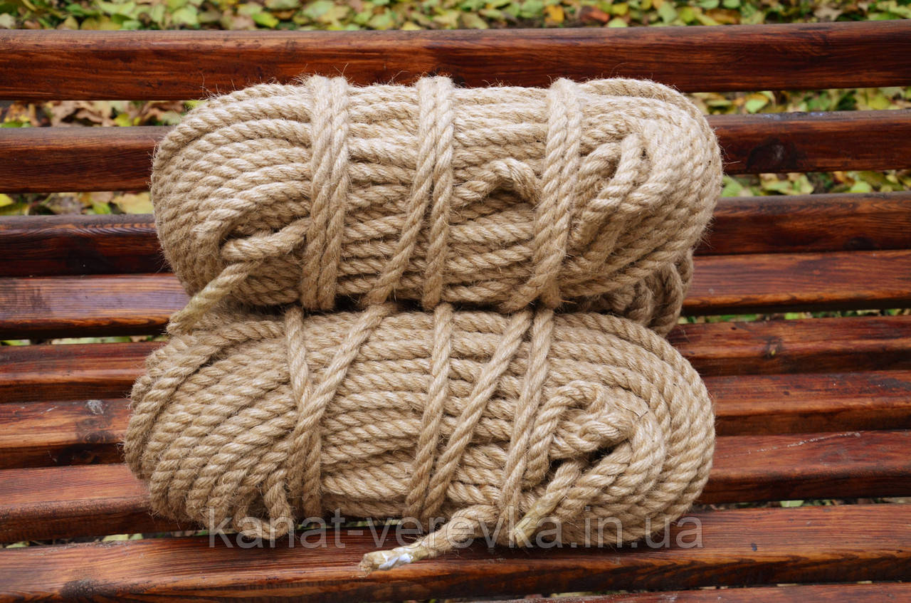 16 мм - 50 м. Джутовий канат для декоративного оздоблення, фото 1
