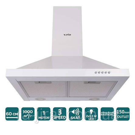 ВИТЯЖКА VENTOLUX LAZIO 60 WH (1000) LED Купольна на кухню. Витяжка кухонна в Україні. *ЗНИЖКА В ОПИСІ., фото 1