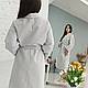 Вафельный халат Luxyart Кимоно размер (54-56) XL 100% хлопок серый (LS-3377) - фото 3 - id-p1548093382