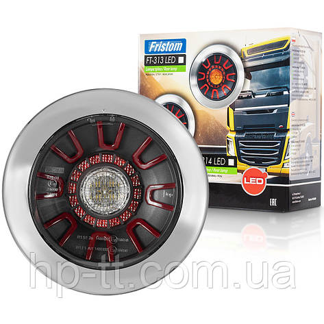 Ліхтар задній 3-функціональний Fristom з байонетом 5 pin FT-314 LED CHROME BAJONET, фото 1