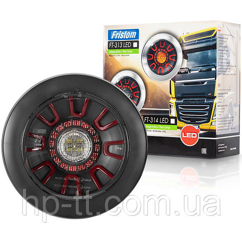 Ліхтар задній 3-функціональний Fristom з дротом 1м FT-314 LED BLACK, фото 1