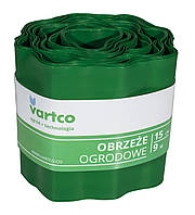 Бордюрна пластикова стрічка 15 см 9 метрів зелена VARTCO (Польща)
