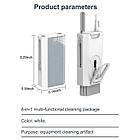 Щітка 8в1 для клавіатури, гарнітури, ноутбука і портів - універсальний набір для чищення від пилу і бруду, фото 3