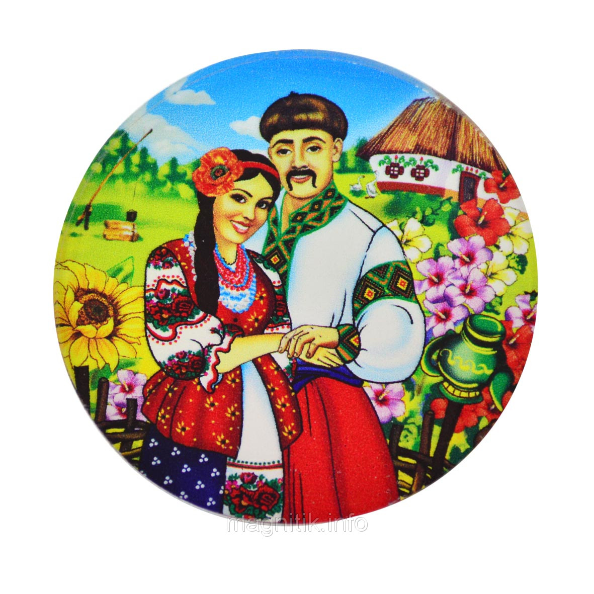 Лінза — магніт на холодильник "Молода українська сім'я"