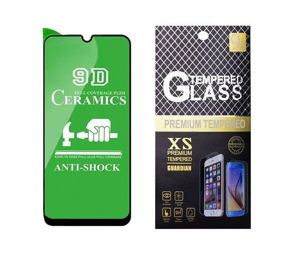 Протиударна захисна плівка Ceramics 9D для Samsung A305 Galaxy A30 з чорною рамкою