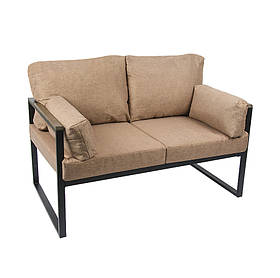 Диван-лофт Treland двомісний 130х75 см блакитний на білому металокаркасі