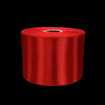 Стрічка атласна 50 мм, червона, 23 м