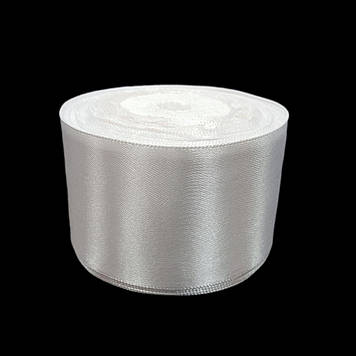 Стрічка атласна 50 мм, біла, 23 м