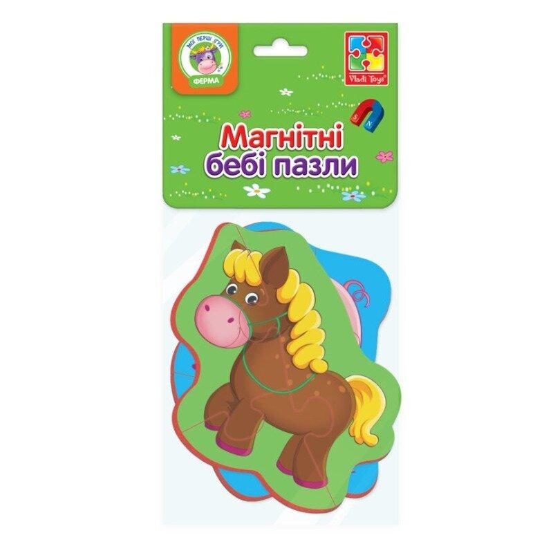 Магнітні бебі пазли Vladi Toys "Свинка та коник" (Укр) (VT3208-09)