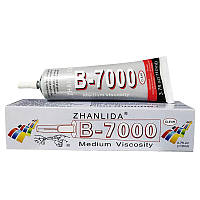 Клей силіконовий Zhanlida B-7000, 110 мл у тюбику з металевим дозатором, прозорий універсальний
