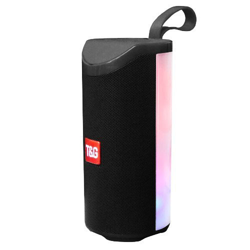 Портативна Bluetooth колонка TG-169 з різнокольоровим підсвічуванням FM-радіо 5Wx2. EV-761 Колір чорний, фото 1
