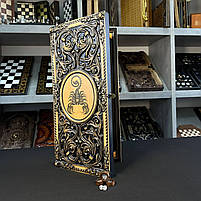 Нарди дерев'яні подарункові Скорпіон 50×23 см довгі нарди та короткі нарди, фото 9