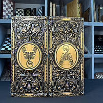 Нарди дерев'яні подарункові Скорпіон 50×23 см довгі нарди та короткі нарди, фото 4