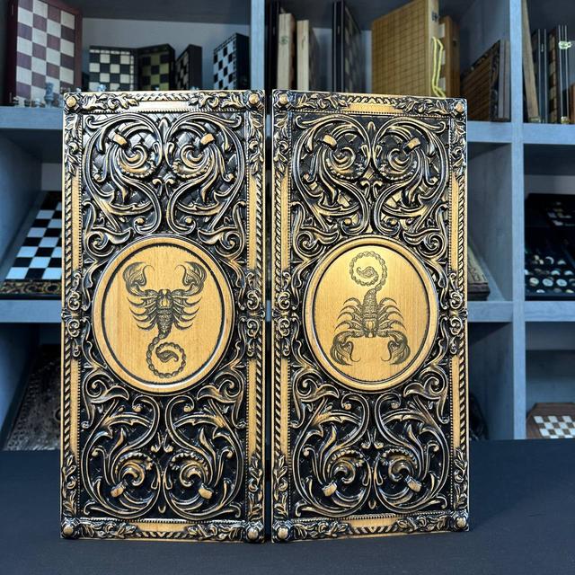 Нарди дерев'яні, зі знаком зодіака, "Скорпіон"