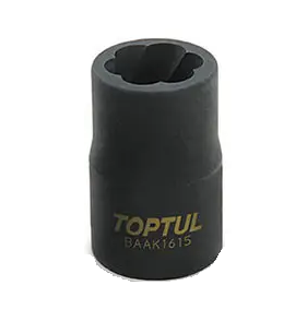 Головка ударна 1/2" 21 мм для пошкоджених гайок спецголовка екстрактор TOPTUL BAAK1621