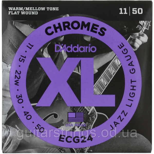 Струны D'Addario ECG24 Chromes Flat Wound Jazz Light 11-50
