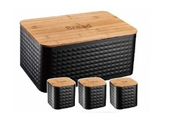 Хлібниця з банками для зберігання Edenberg EB-161 (Чорна)