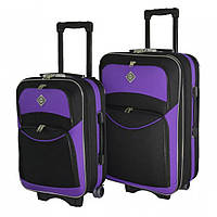 Набір валіз Bonro Style 2 шт текстильні дорожні на колесах чорно-фіолетовий 42400111