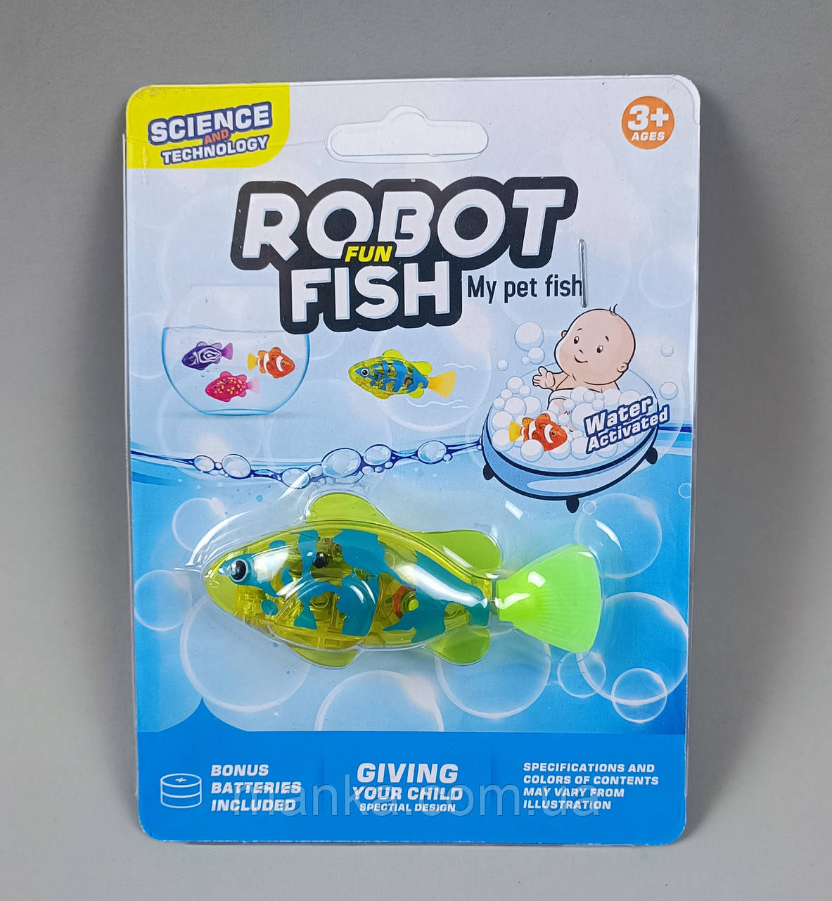 Роборибка 158-13 C рибка на батарейках плаває у воді, підсвічування, фото 1