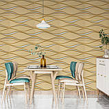 Самоклеюча 3D панельі 700x700x5мм золоті хвилі (194) SW-00000766, фото 5