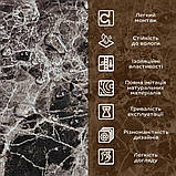 Декоративна ПВХ плита 1,22м х 2,44м х 3мм Темно-сірий мармур SW-00001407, фото 5