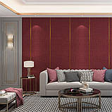 Лляні теплі шпалери на самоклейці 2800х650х2мм Бардо меланж (D) SW-00001492, фото 6