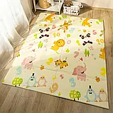 Дитячий двосторонній, складний килимок "Малятко-жираф та Цифри-тварини", 200х180x1 см, фото 3