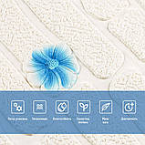 Панель стінова 3D 700х700х4мм Блакитні квіти SW-00001977, фото 4