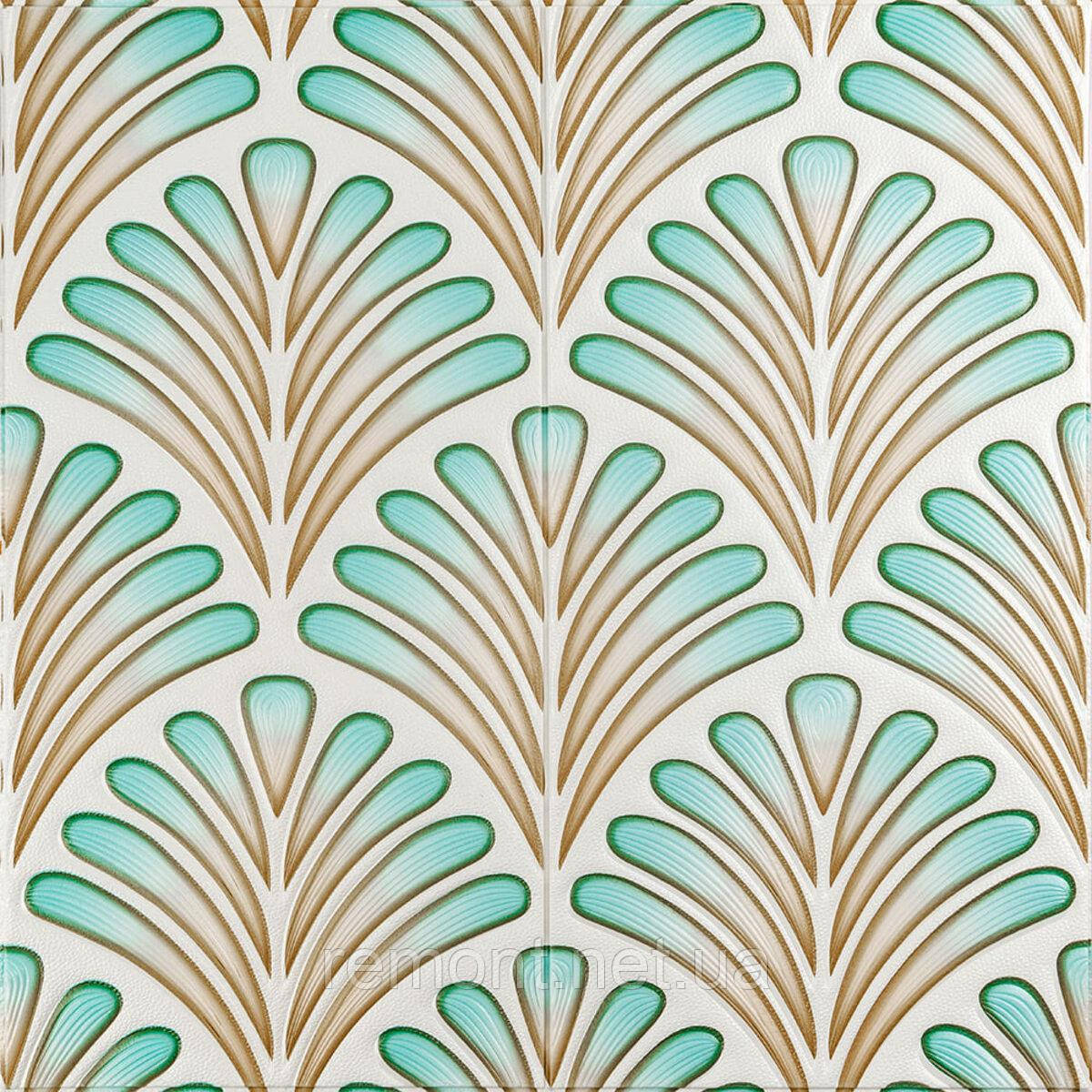 Панель стінова 3D 680х680х4мм Коричнево-зелений візерунок SW-00001988, фото 1