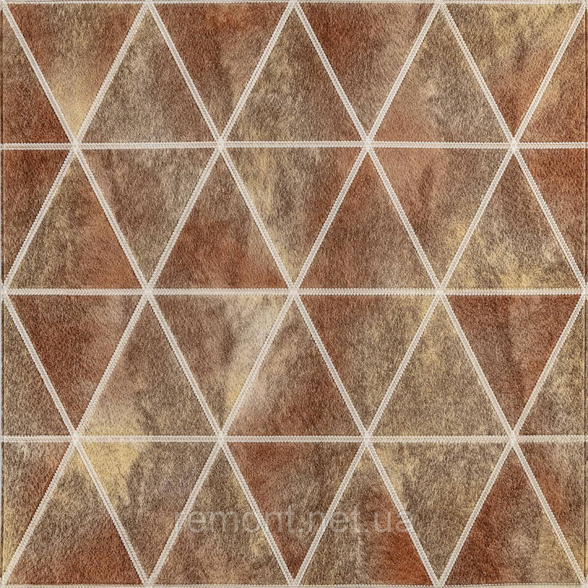 Панель стінова 3D 700х700х4мм Ромби коричневі вінтаж SW-00002007, фото 1