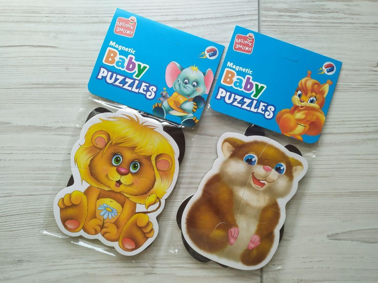 Комплект магнітних бебі пазлів Vladi Toys Зоопарк VT3208-28 + Пухнастики VT3208-18 (Укр)