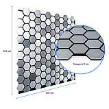 Самоклеюча алюмінієва плитка 300х300х3мм Срібна мозаїка із дзеркальними вставками SW-00001928, фото 3