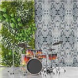 Самоклеюча алюмінієва плитка 300х300х3мм Срібна мозаїка із дзеркальними вставками SW-00001928, фото 7
