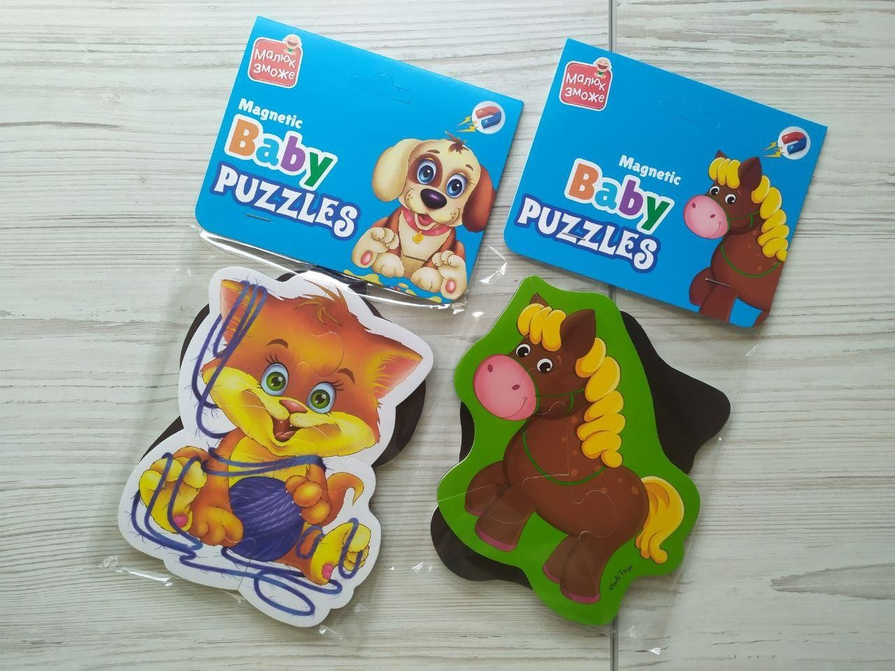 Комплект магнітних бебі пазлів Vladi Toys Домашні улюбленці VT3208-19 + Ферма VT3208-09 (Укр)