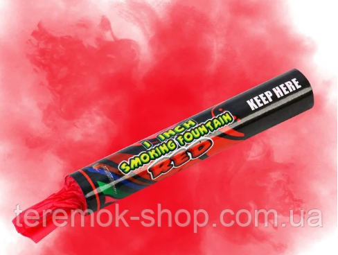 Дим кольоровий червоний для фотосесії 60 сек димова шашка ручний факел, фото 1