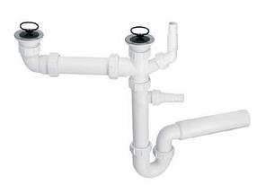 Сифон подвійний для кухонної мийки ТМ McAlpine HC7DO2-W