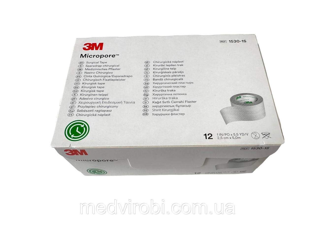 Пластир хірургічний Micropore (2,5 см х 5 м) 1530-1S на нетканній основі