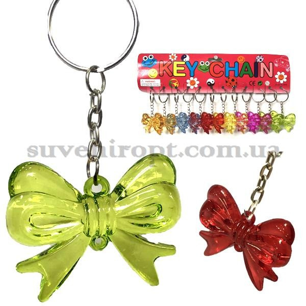 Брелок подарунковий Бантик прозорий під скло 12 шт., фото 1