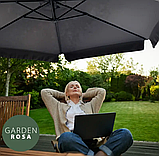 Парасолька садова Garden Rosa 300см Графіт + Чохол в подарунок (Польща) - зонт пляжний, фото 6