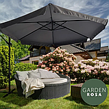 Парасолька садова Garden Rosa 300см Графіт + Чохол в подарунок (Польща) - зонт пляжний, фото 7