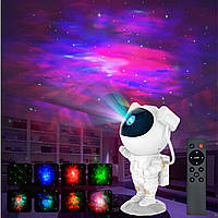 Дитячий лазерний нічник проектор зоряного неба та північного сяйва для дітей Космонавт астронавт з пультом