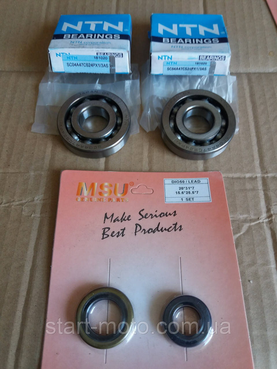 Honda Tact24|30|31|51 Dio18|27|28 Topic ZX Lead Підшипники колінвала 20х52х12мм (+сальники) NTN Японія, фото 1