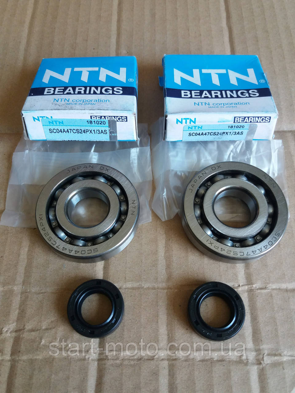 HONDA-50 2T TACT AF24 DIO AF18 Підшипники колінвала 20х52х12mm (+сальники) фірма NTN Японія — Якісні, фото 1