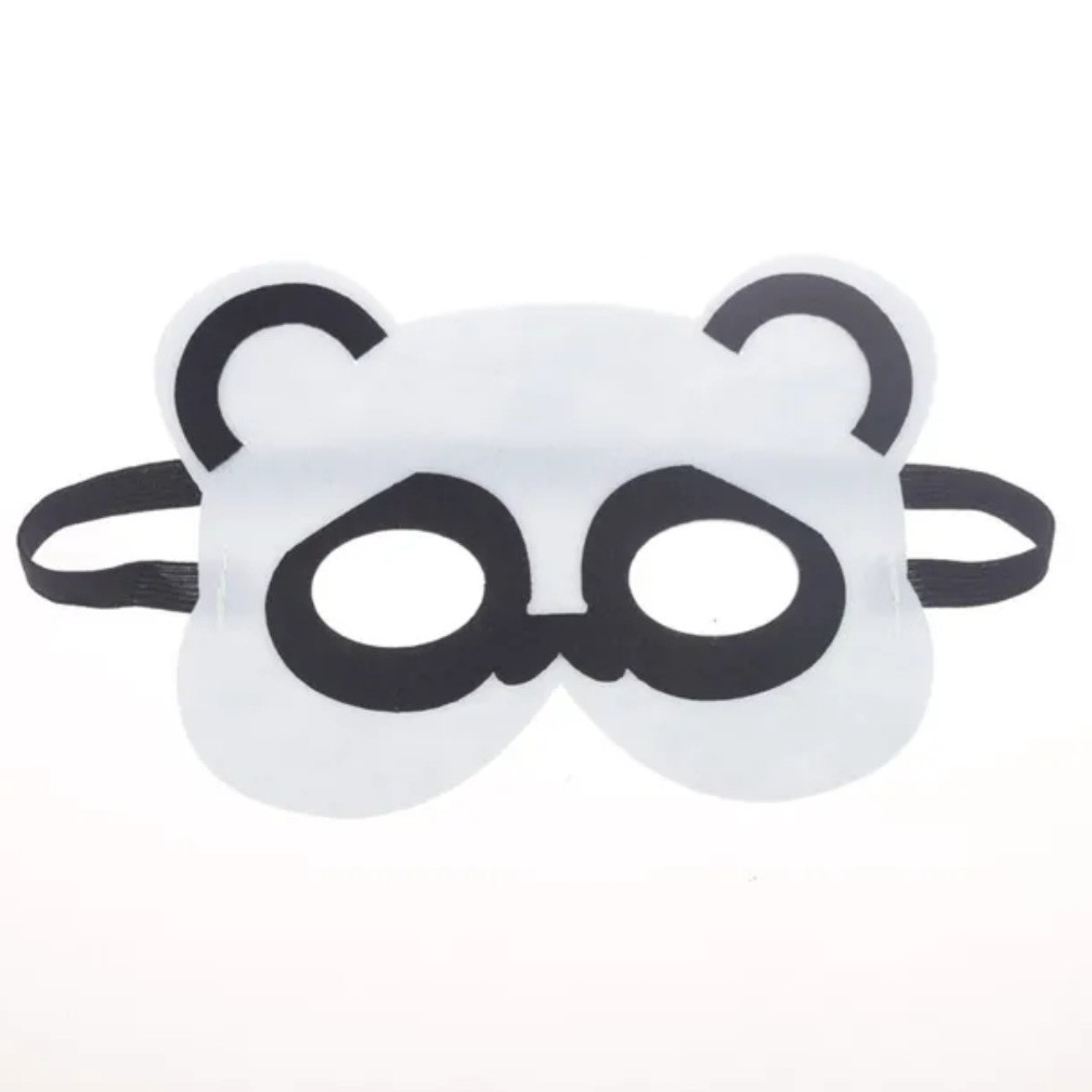 Дитяча маска Панда із фетра one size чорно-білий, фото 1