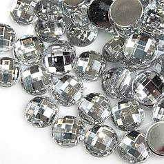 Камені клейові (стрази) акрил, 10 мм, прозрачний (10 шт)