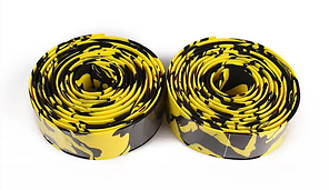 Обмотка для велосипедного керма із заглушками 2 штуки ЖЕЛТО-ЧОРНИЙ