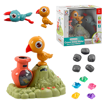 Музична гра Напої пташку (пташки 2шт, глечик, музика, світло, камінці, на батарейках) 25876 Е